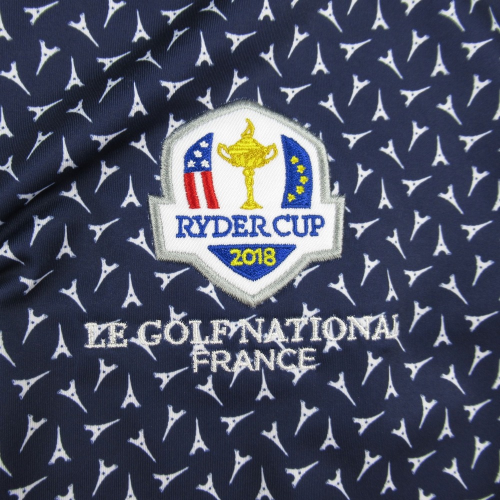 Peter Millar Ryder Cup 2018 Le Golf National France Polo Shirt Navy Eiffel L - Picture 2 of 9